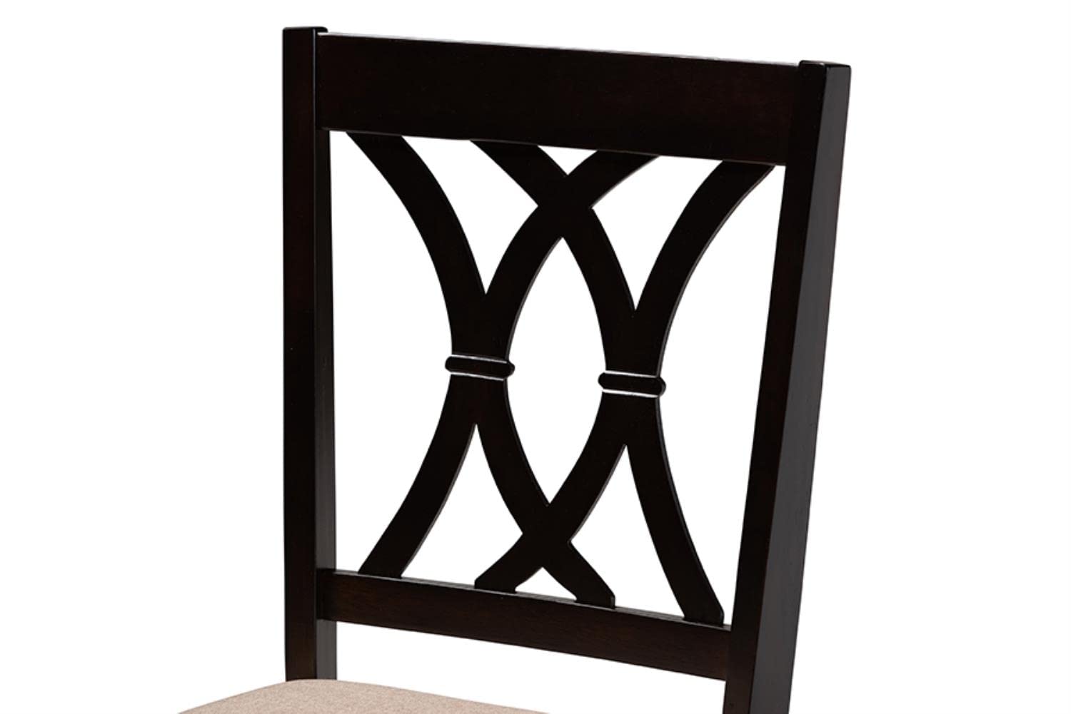 Baxton Studio Reneau Modern and Contemporary Sand Fabric Upholstered Espresso Brown Finished Wood 5-Piece Dining Set