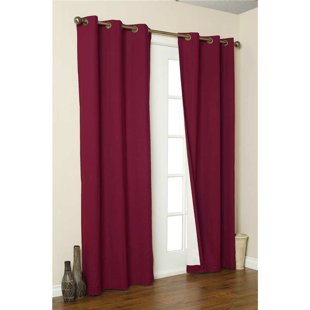 Thermalogic Weathermate Solid Cotton Grommet Top Curtain (Set of 2) Size: 84' H x 160' W, Color: Burgundy