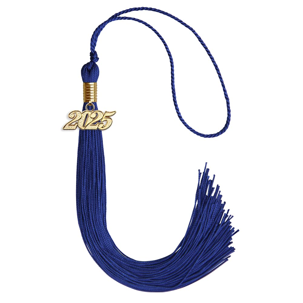Endea Graduation Single Color Tassel with Gold Date Drop (Royal Blue, 2025)