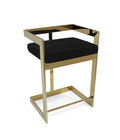 Neos Modern Furniture Bar Stool, 30'' With Black Cushion And Gold Base