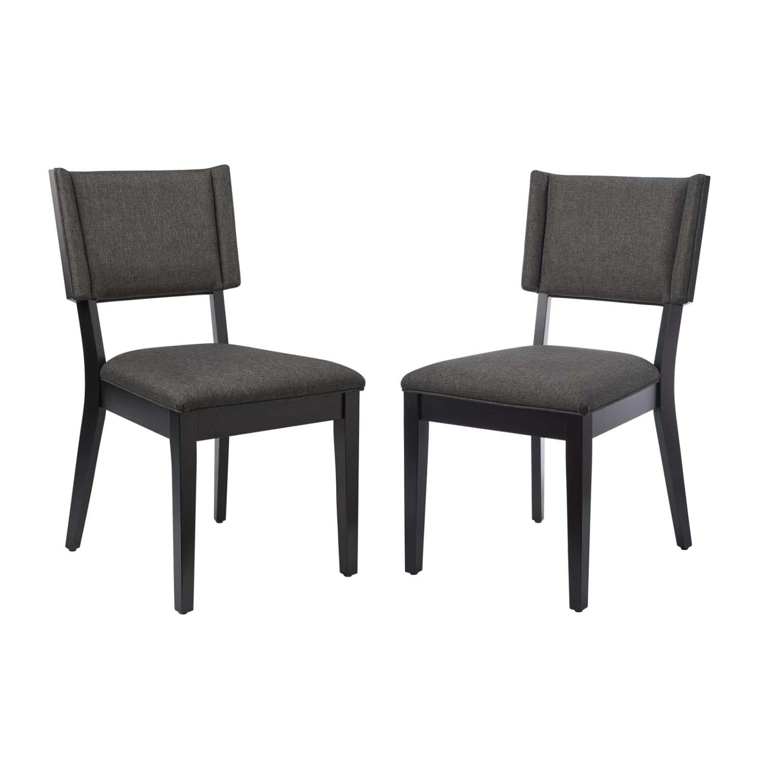 Modway Esquire Solid Wood And Fabric Dining Chairs In Gray (Set Of 2)