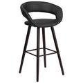 Flash Furniture Brynn Series 29'' High Contemporary Cappuccino Wood Barstool in Black Vinyl