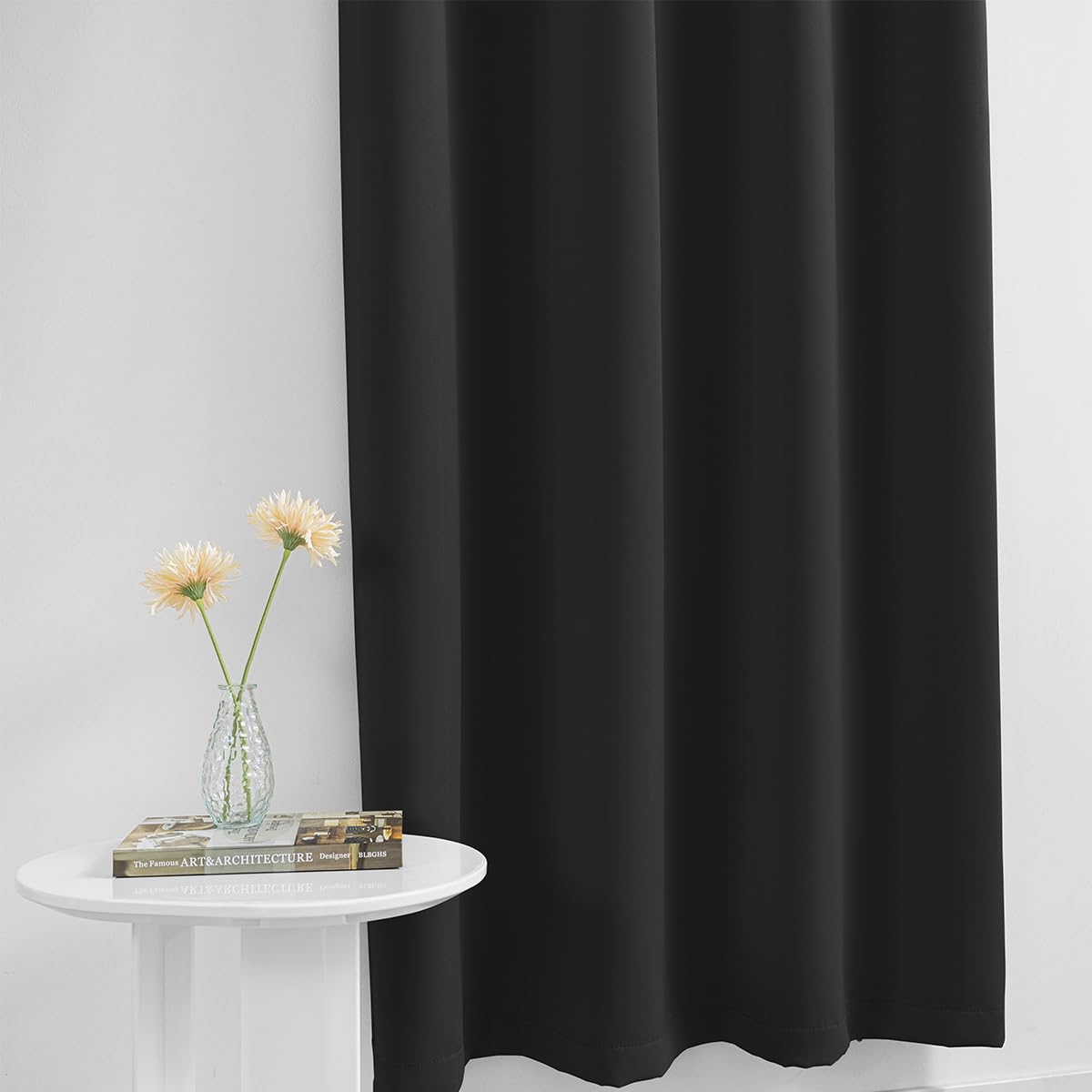 Muamar 2Pcs Self Adhesive 100% Blackout Curtains For Bedroom,Portable Curtains Easy Install, Rental House Curtains Temporary Cur