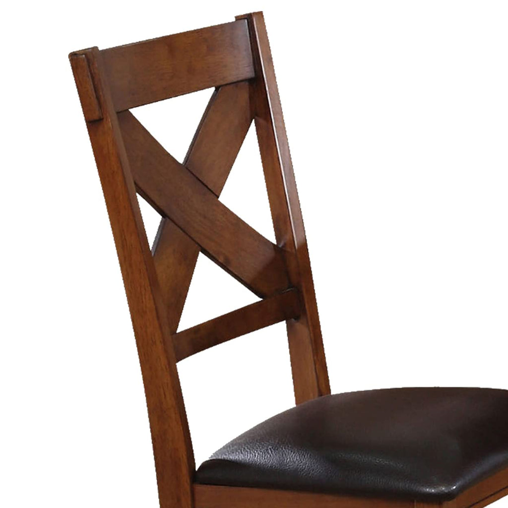 ACME Apollo Side Chair (Set-2) - 70003 - Espresso PU & Walnut