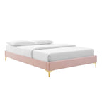 Modway Mod-6275-Pnk Sutton Queen Performance Velvet Bed Frame, Pink