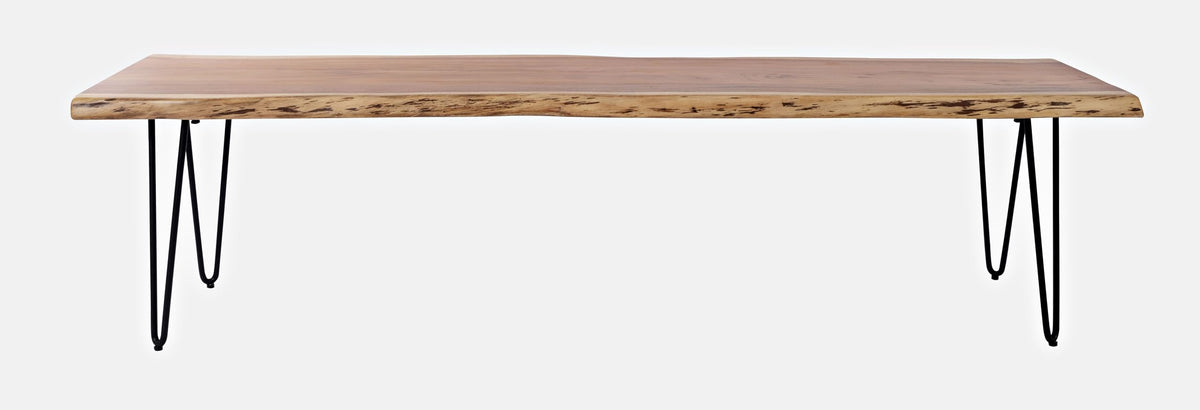 Jofran Nature's Edge Solid Wood Modern Live Edge Bench for Dining Room or Bedroom, Natural, 70''