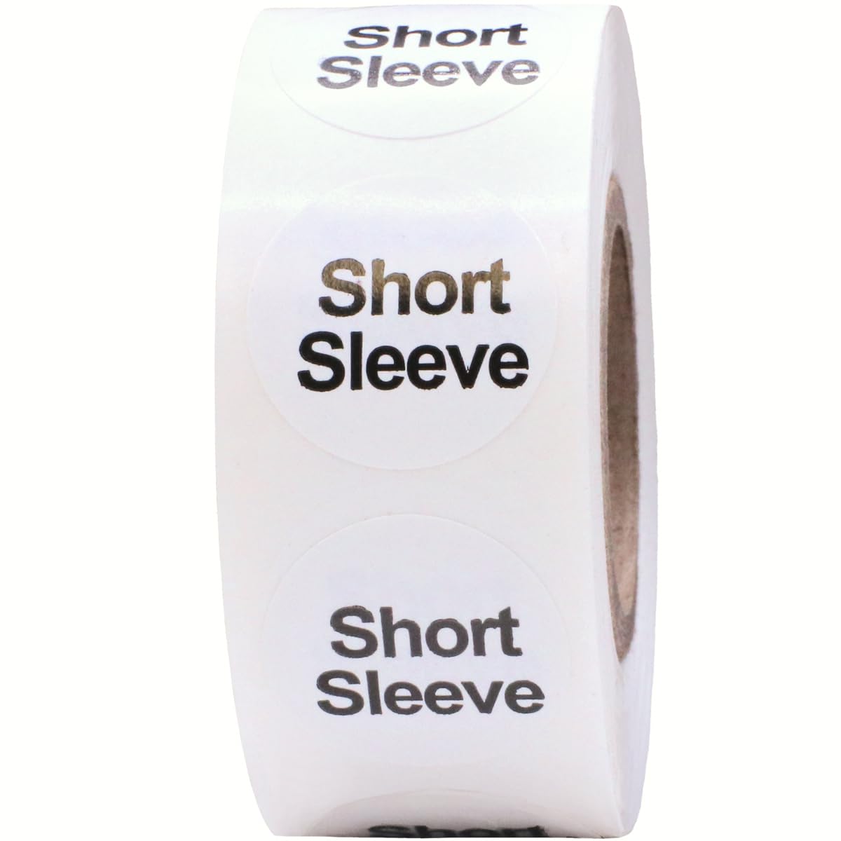 White Circle Short Sleeve Clothing Size Stickers For Retail Apparel 0.75 Inch 500 Total Adhesive Labels