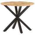 vidaXL Industrial Side Table, 26.8"x26.8"x22", Solid Mango Wood, Powder-Coated Iron Legs, Round, Brown, Sturdy, Unique Craftsmanship, Assembly Required