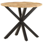 vidaXL Industrial Side Table, 26.8"x26.8"x22", Solid Mango Wood, Powder-Coated Iron Legs, Round, Brown, Sturdy, Unique Craftsmanship, Assembly Required
