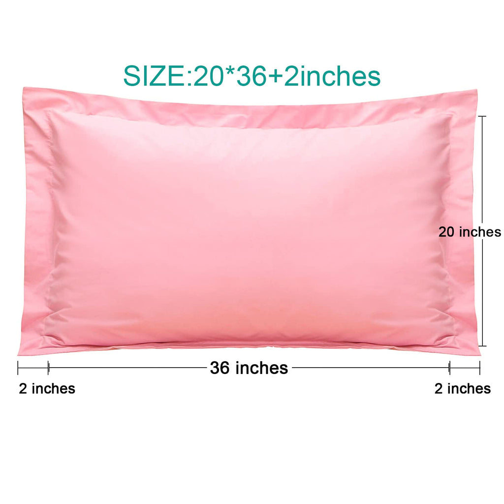 Ntbay 100% Brushed Microfiber King Pillow Shams Set Of 2, Super Soft And Cozy, Wrinkle, Fade, Stain Resistant 20X36 Inches Oxford Pillowcases, Pink