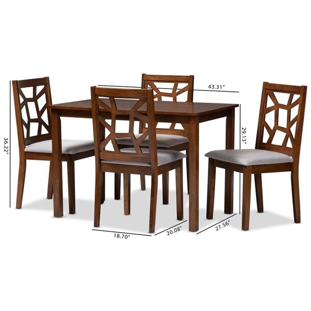 Baxton Studio Abilene 5 Piece Dining Set - Thumbnail 4