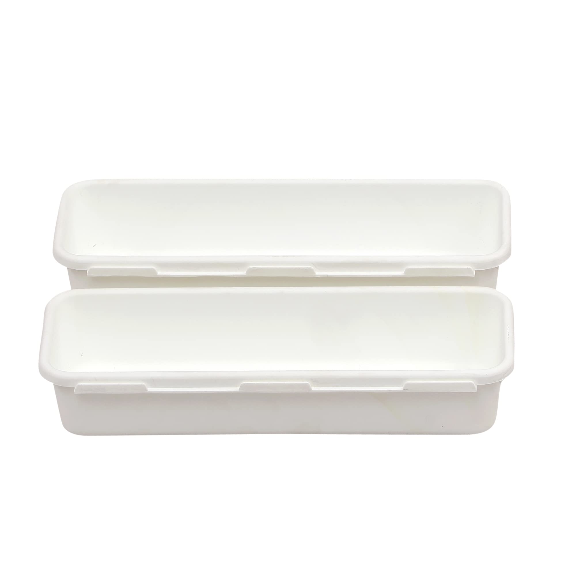 Cutting Edge Interlocking Drawer Organizer, Medium, White, Set Of 2