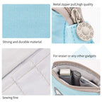 Easthill Cartoon Cute Cat Pencil Pouch Canvas Pen Bag Standing Stationery Case Holder Box For Student (Blue)