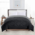 TundwalS Microfiber Reversible Solid Extra Comfort & Soft Comforter||Blanket Double Bed 210 Gsm Quilt Black  Grey 1 (Piece)