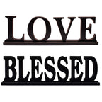 E-view Wooden Family Sign for Home Decor - Decorative Letters Tabletop Word Plaque Home D  cor Accents (Set of 2-d)