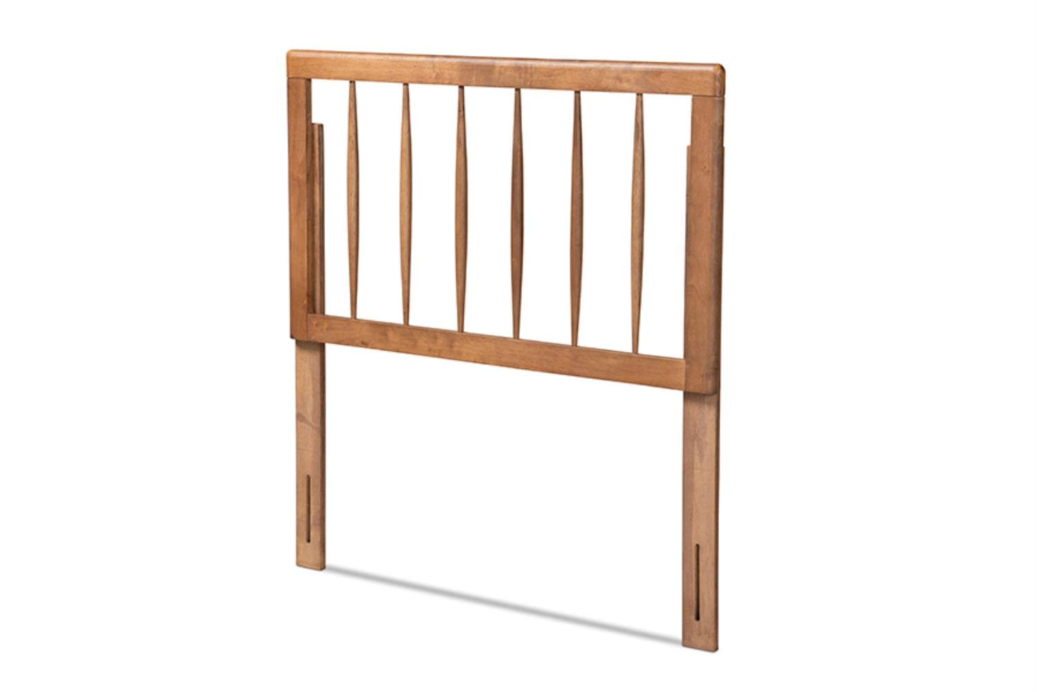 Baxton Studio Valin Modern and Contemporary Ash Walnut Finished Wood Twin Size Headboard