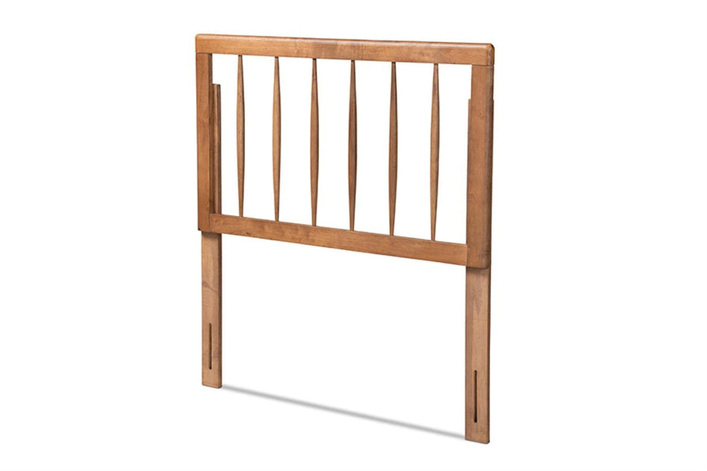 Baxton Studio Valin Modern and Contemporary Ash Walnut Finished Wood Twin Size Headboard