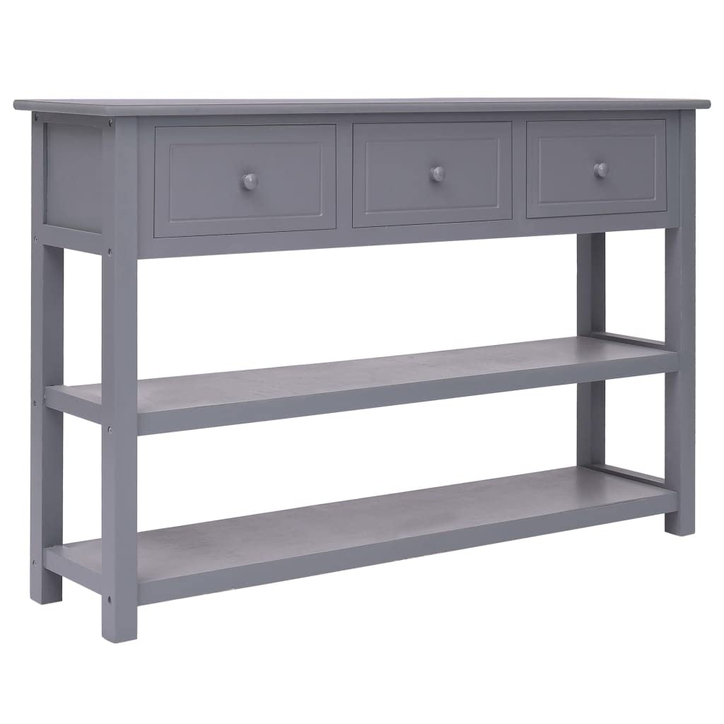 vidaXL Sideboard, Sideboard with 2 Shelves Sidetable, Storage Sideboard with 3 Drawers, Side Cabinet for Hallway Corridor, Farmhouse, Gray Wood