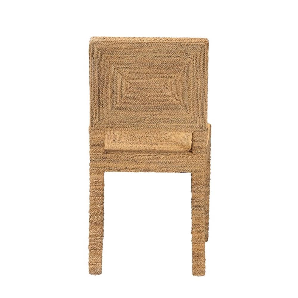 bali & pari Anfield Bohemian Natural Seagrass and Mahogany Wood Dining Chair