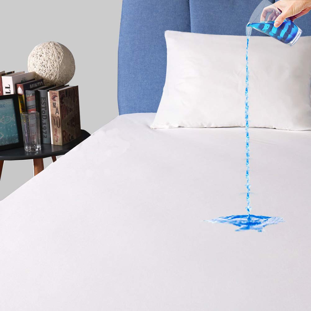 2 Pack Twin Mattress Protector, Premium 100% Waterproof Mattress Cover, Noiseless Breathable Soft, Fitted Deep Pocket 8-18' Bed