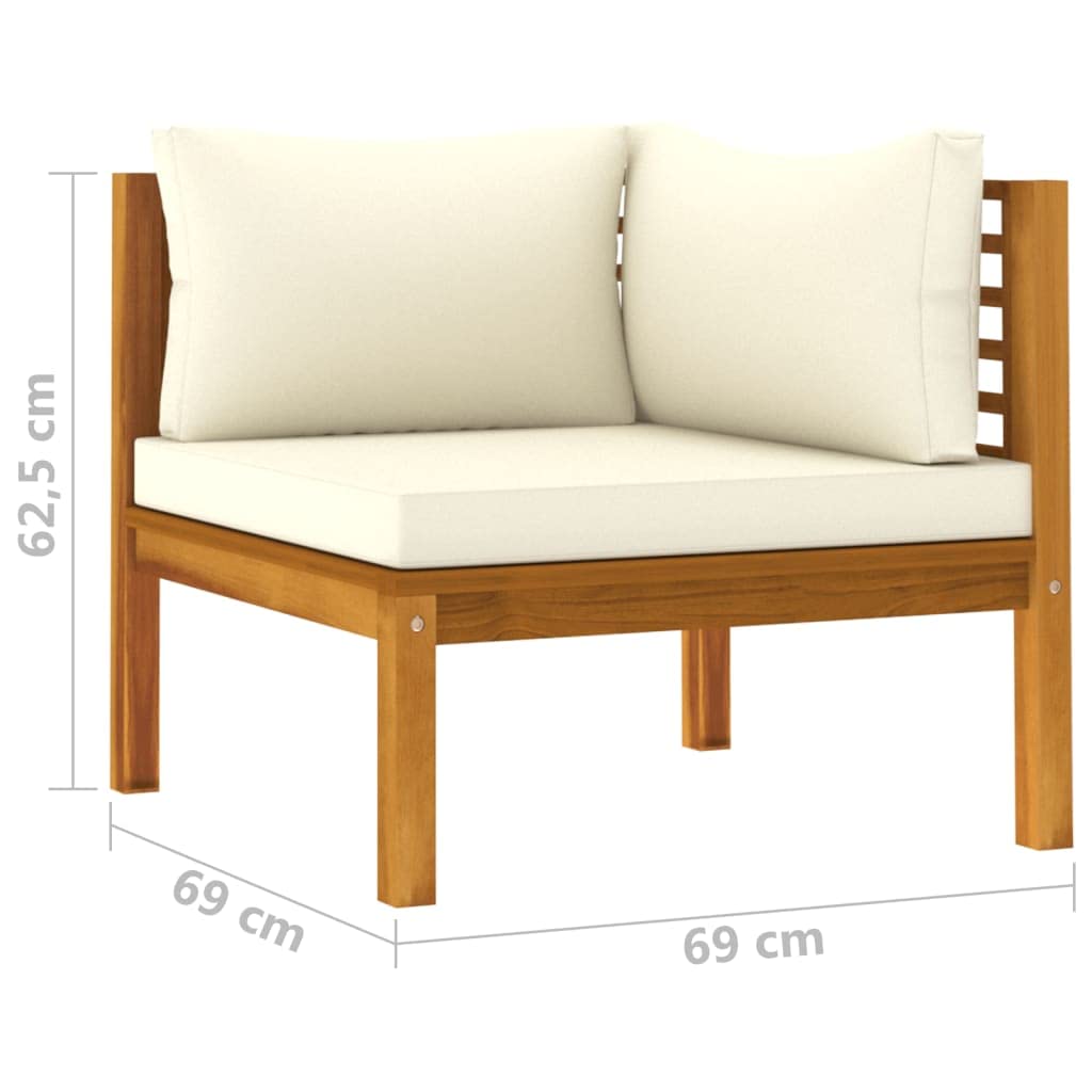 vidaXL Patio Lounge Set 7 Piece, Patio Furniture Set for Outdoor Garden, Sectional Sofa with Cushions, Corner Sofa, Retro Style, Solid Wood Acacia