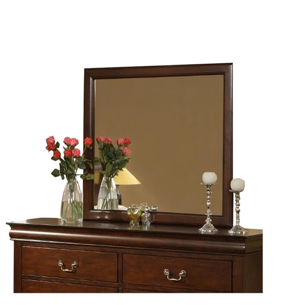 Alpine Furniture West Haven Wood Mirror In Cappuccino (Brown)