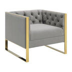 Coaster Home Furnishings 3-Piece Contemporary Velvet Tufted Back Sofa Set in Gray