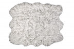 HomeRoots 5' X 6' Grey Ombre Faux Sheepskin Non Skid Area Rug