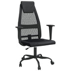 vidaXL Office Chair with Adjustable Height and Swivel Design - Breathable Mesh Fabric and Faux Leather - Durable Metal and Plywood Frame in Black