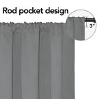 Easy-Going Rod Pocket Blackout Curtains For Bedroom, Room Darkening Window Curtains For Living Room, Thermal Insulated Noise Reduction Solid Window Drapes, 2 Panels(42X63 In, Light Gray)