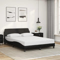 vidaXL Bed Frame with Headboard - Full Size Faux Leather, Black, 81.9"x55.9"x29.3"