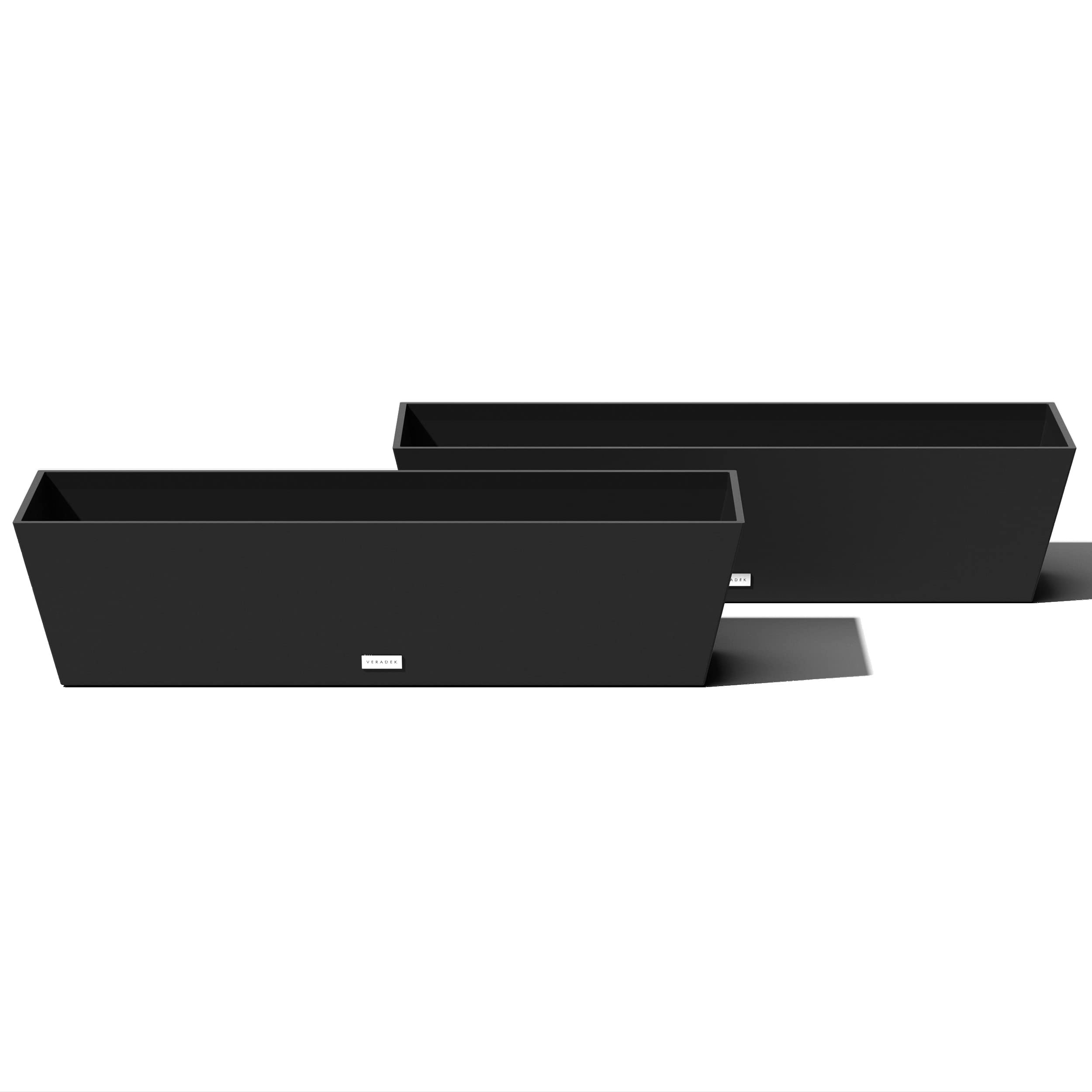 Veradek Pure Series Window Box Planter - Long Rectangular Planter For Indoor Or Outdoor Windowsill/Balcony | Durable All-Weather