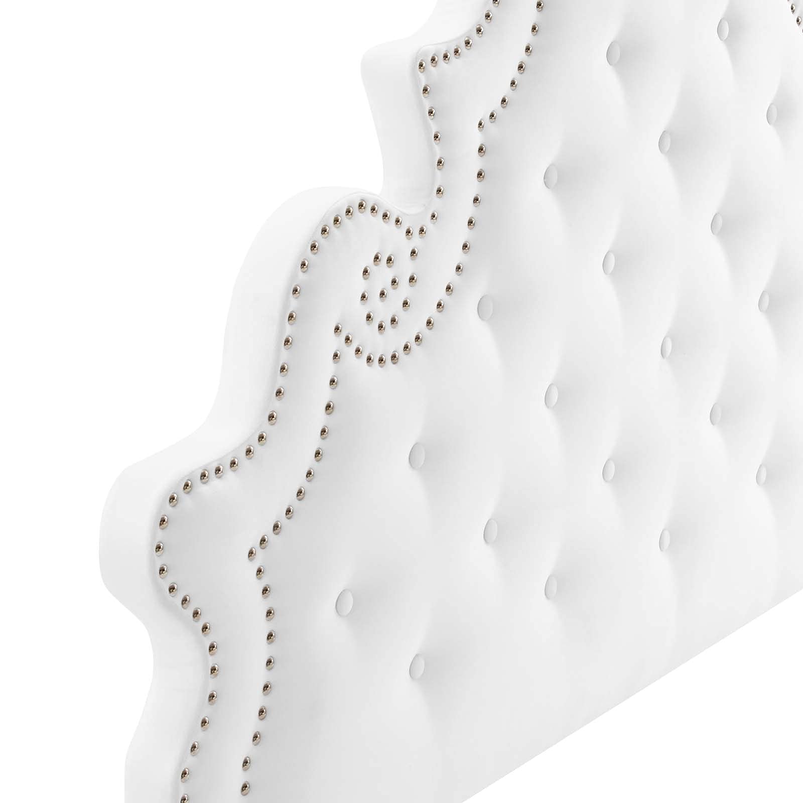 Modway Diana Tufted Performance Velvet Twin Headboard in White