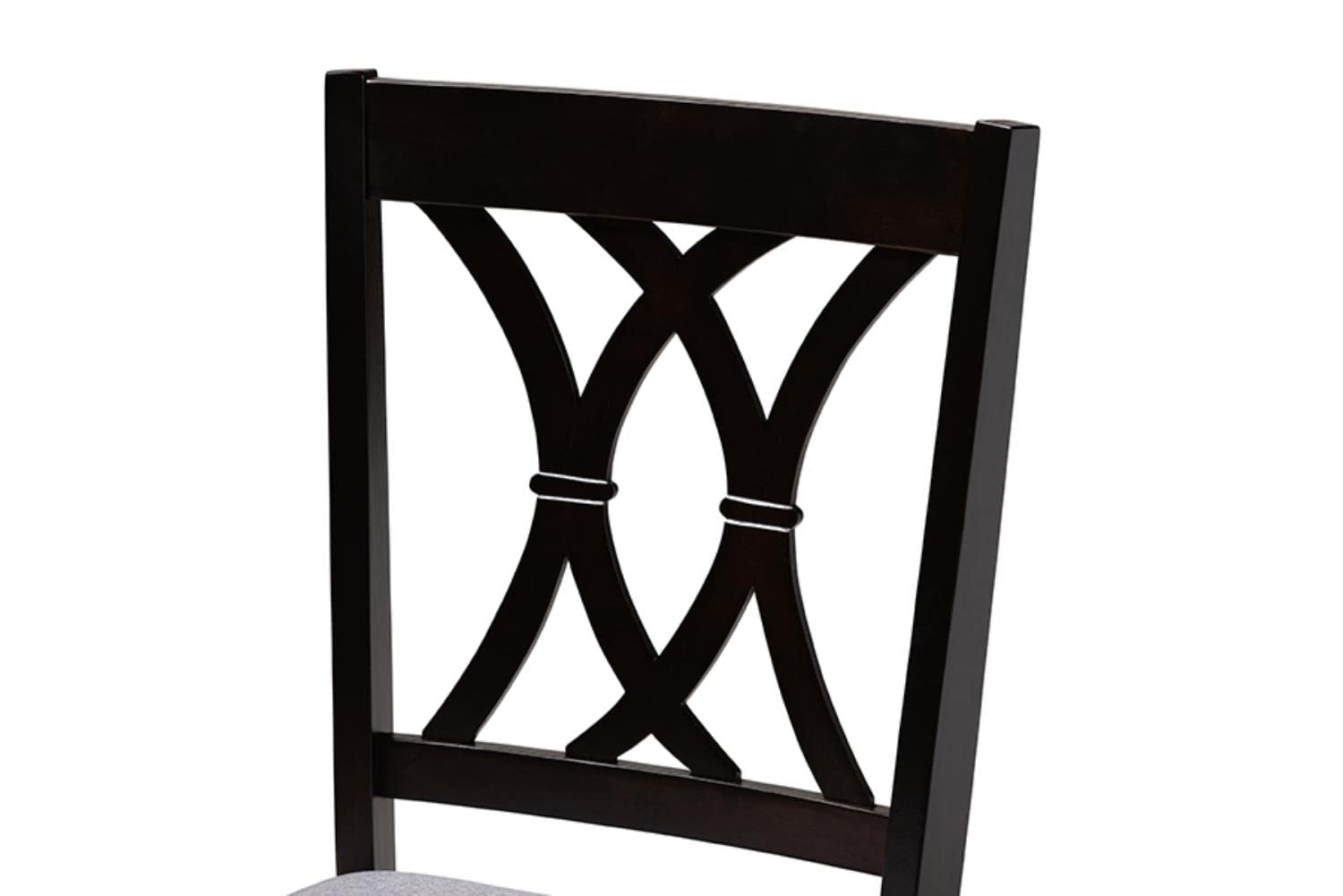 Baxton Studio Reneau Modern and Contemporary Gray Fabric Upholstered Espresso Brown Finished Wood 5-Piece Dining Set