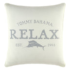 Tommy Bahama Throw Pillow Soft Cotton Zipper Closure, Stylish Home Decor For Bed Or Couch, 18' L X 18' W, Relax Grey/Beige