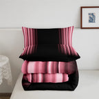 Feelyou Abstract Ombre Comforter Set Kids Teens Pink Black Bedding Set Room Decor 3Pcs Queen Size,Reversible Black Boys
