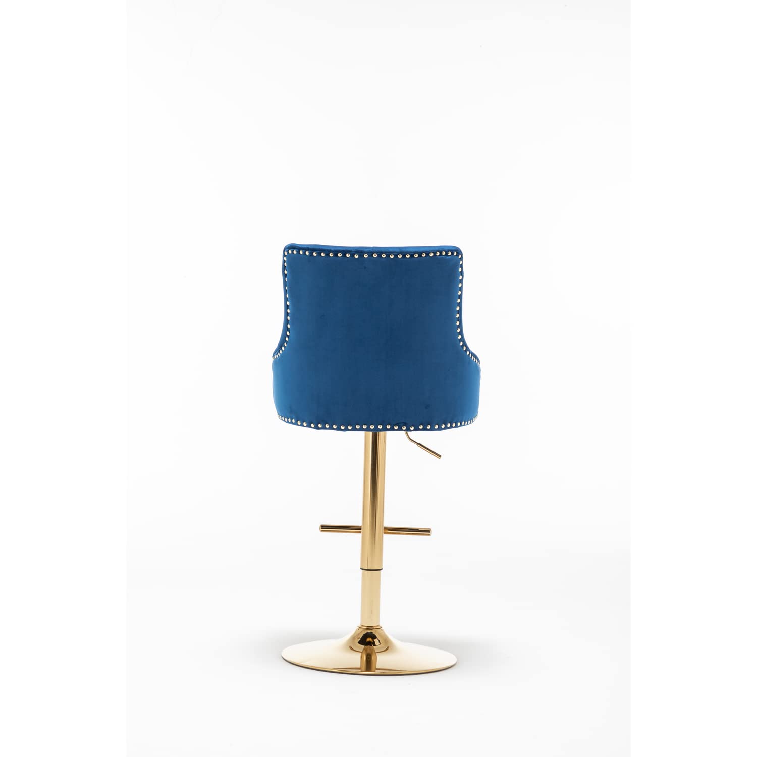 Best Master Furniture Brightcast 2-Piece Velvet Tufted Gold Bar Stools In Blue
