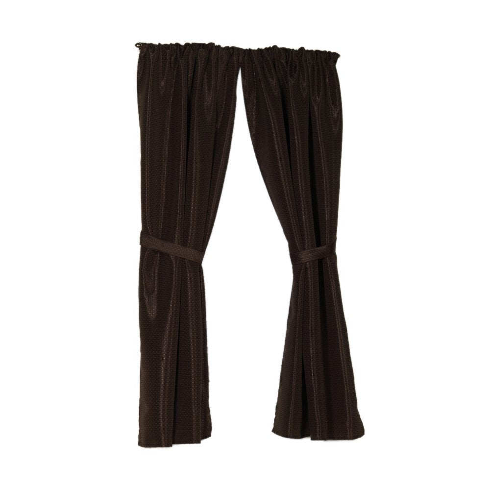 Carnation Home Fashions Lauren Dobby Fabric Bathroom Window Curtain, 34-Inch by 54-Inch, Brown