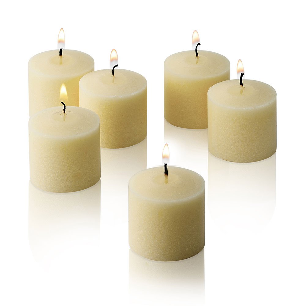 Light In The Dark Ivory Votive Candles - Box of 72 Unscented Candles - 10 Hour Burn Time - Bulk Candles for Weddings, Parties, S