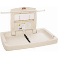 Rubbermaid Commercial Products Horizontal Baby Changing Station, Light Platinum, Wall-Mounted Fold-Down Diaper Change Table with
