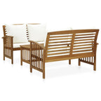 vidaXL Patio Furniture Set 3 Piece, Patio Bench Seat with Coffee Table, Wooden Dining Set for Garden Balcony Porch, Modern, Solid Wood Acacia