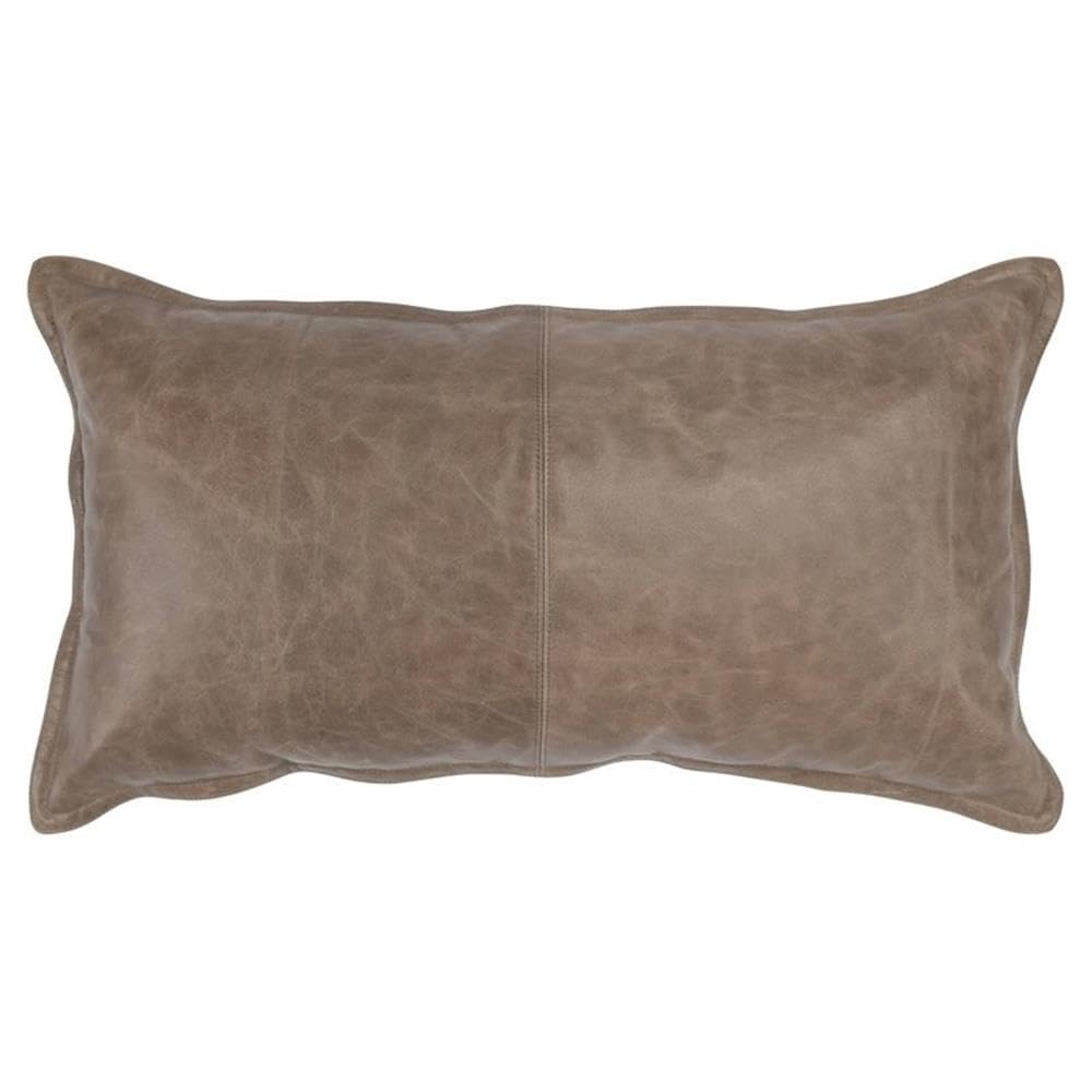 Kosas Home Cheyenne 14X26 Genuine Leather Throw Pillow In Taupe Brown