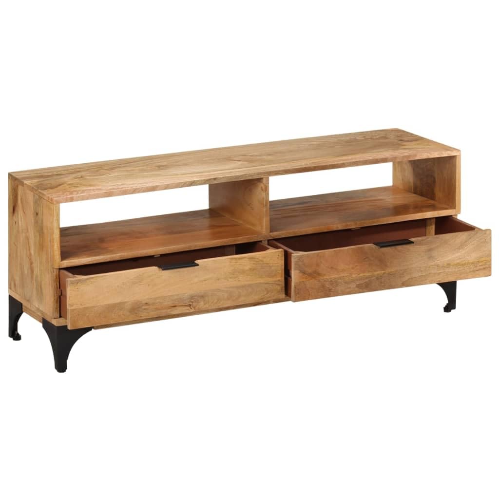 vidaXL TV Stand/Sideboard/Table - Scandinavian and Farmhouse Style, Handmade Wooden TV Cabinet with Drawers and Compartments, Brown; 47.2"x13.8"x17.7"