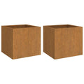 vidaXL Corten Steel Planters, y Weathering Steel Flower Boxes, Durable Rectangular Plant Holders for Garden/Patio/Balcony, Easy 