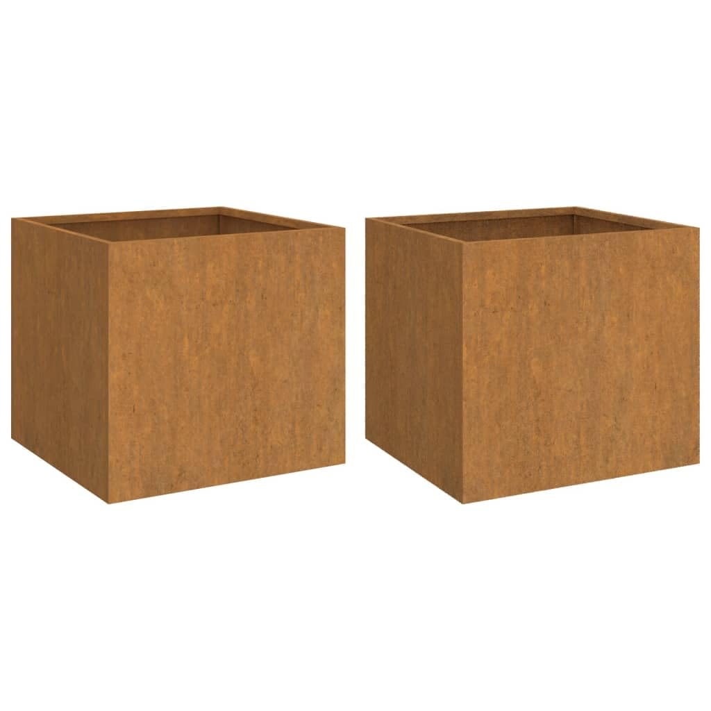 vidaXL Corten Steel Planters, y Weathering Steel Flower Boxes, Durable Rectangular Plant Holders for Garden/Patio/Balcony, Easy 