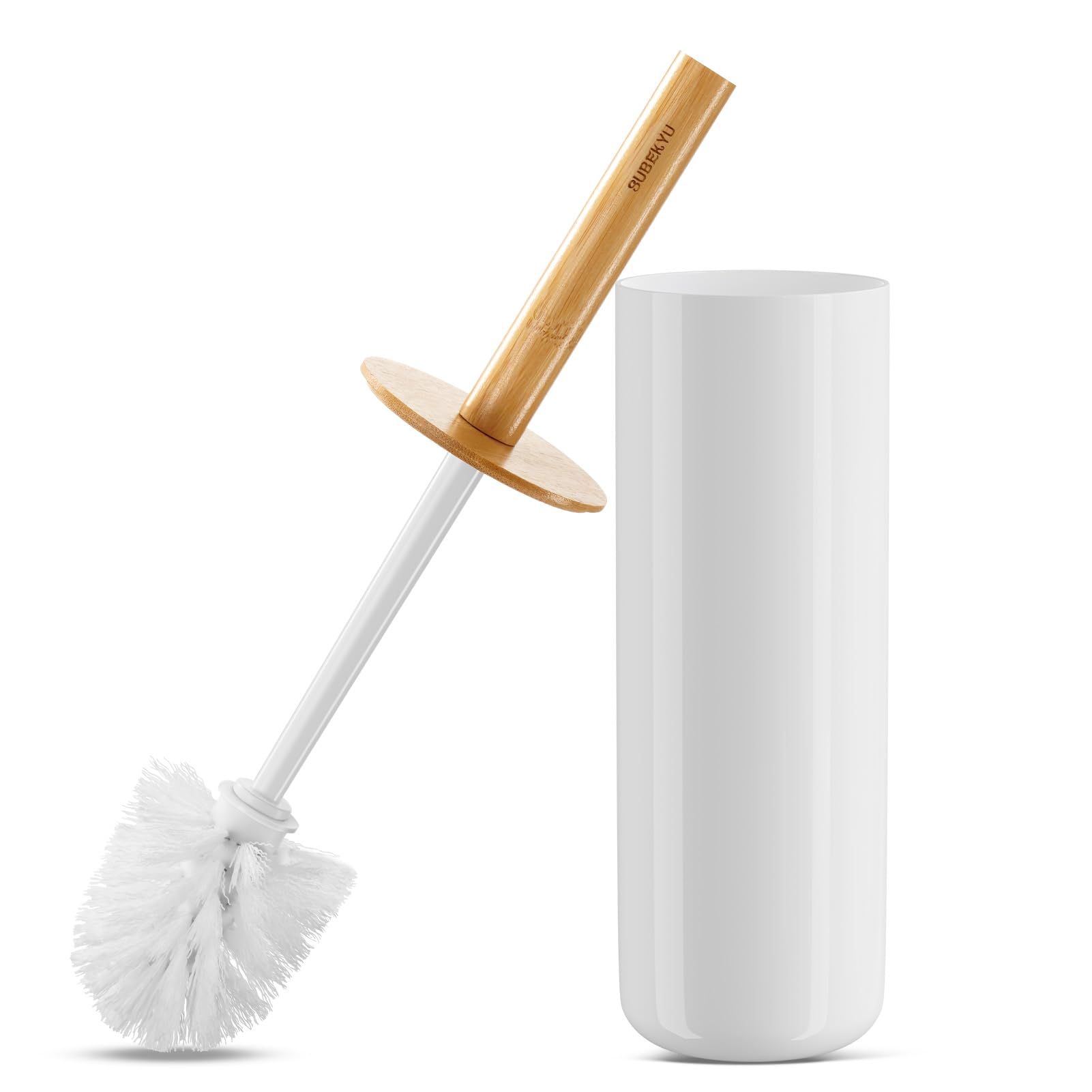 SUBEKYU Toilet Brush, Toilet Bowl Brush and Holder Set, Bathroom Toilet Bowl Cleaner Scrub Brush Set Scrubber for Deep Cleaning,
