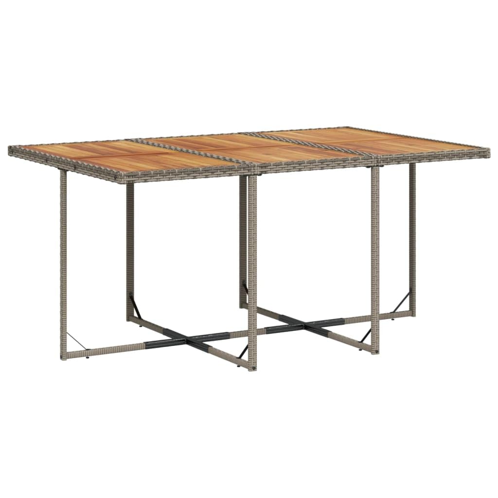 vidaXL 11-Piece Patio Dining Set - Poly Rattan Outdoor Furniture with Acacia Wood Table Top - Includes Cushions - Foldable, Space-Saving Design for Garden/Patio/Backyard