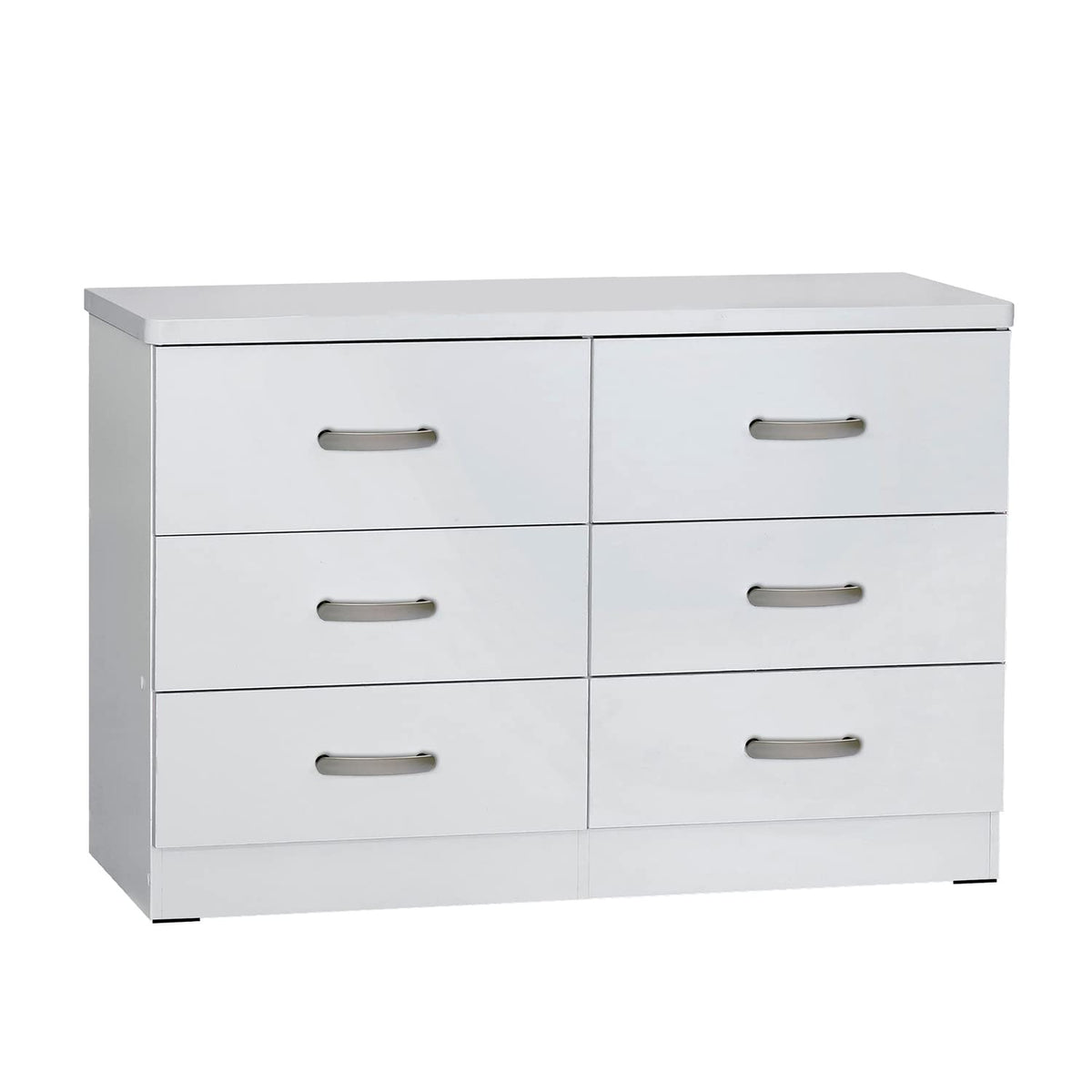 Better Home Products DD and PAM 6 Drawer Engineered Wood Bedroom Dresser in White