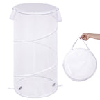 BATTOO Large Collapsible Laundry Basket with Lid Foldable Mesh Pop Up Hamper with Handles for Laundry Room, Bathroom, Kids Room,