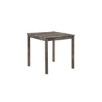 Lilola Home Lucian Brown 5 Piece Counter Height 36" Pub Table Set with Tufted Creamy White Linen Stools